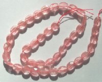 16 inch strand of 10x8mm Faceted Flat Oval Cherry Quartz